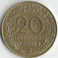 Pièce De Monnaie 20 Centimes Marianne 1994  Abeille - 20 Centimes