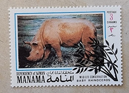 MANAMA Rhinocéros, 1 Valeur  ** Neuf Sans Charnière, MNH - Rhinozerosse