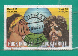 171 Brasil 1991- Y 2002A Ss Usados Se-tennat TT: Rock En Río II,Música - Oblitérés