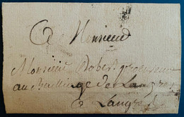 France Lettre Du 16 Aout 1780 !! De Lavernoy Pour Le Procureur De Langres TTB - ....-1700: Precursors