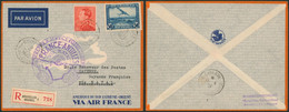 Affranch. Mixte (Poortman) Sur L. Par Avion En R De Bruxelles(1937) > Cayenne (Gyanne Française) Via Natal / France - Altri & Non Classificati