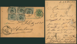 EP Au Type 5ctm Vert + N°26 X5 ! Obl Simple Cercle "Anvers" (1882) > Strasbourg. TB - 1869-1888 Lying Lion