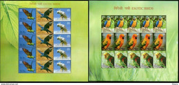 India 2016 Exotic Birds Set Of 2 Sheetlets MNH - Other & Unclassified