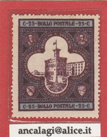 RSM F.lli Nuovi 0001 - San Marino 1894 - "PALAZZO DEL GOVERNO" 1v. Cent.25* - Neufs