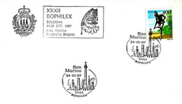 SAN MARINO - 1987 XXXII Bophilex Torri Di Bologna + Timbro Dottor Balanzone Su Busta Aasfn - 9803 - Covers & Documents