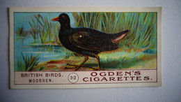 BRITISH BIRDS N° 32 MOORHEN Oiseau Bird  Cigarettes OGDEN'S Tobacco Vignette Trading Card Chromo - Ogden's