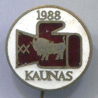 Boxing Box Boxe Pugilato - Kaunas 1988, Lithuania, Enamel, Vintage Pin, Badge, Abzeichen - Boxen