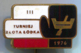 Boxing Box Boxe Pugilato - Zlota Lodka Tournament Poland 1976, Enamel, Vintage Pin, Badge, Abzeichen - Boxen