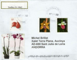 Flowers 2022, Lettre De Pennsylvanie,  Adressée Andorra (Principat) - Covers & Documents