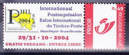 BELGIQUE, TIMBRE PERSONNALISE, PHILEURO 2004 ** MNH. DUO STAMP.   (4BD40) - Andere & Zonder Classificatie