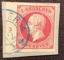 Hannover Mi.14 1859  1Gr RANDSTÜCK LUXUS  (German States États Allemands Germany Allemagne Altdeutschland - Hanovre