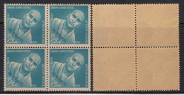 India 1966 MNH, Block Of 4, Swami Rama Tirtha, Prof.,of Mathematics, Vedanta Preacher, Hinduism Monk, - Blocks & Kleinbögen