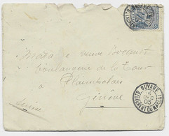 GUYANE 25C BLEU LETTRE COVER MAL OUVERTE GUYANE 16 DEC 1905 ST LAURENT DU MARONI POUR SUISSE - Lettres & Documents