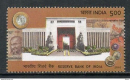 INDIA 2010 75th Anniversary Reserve Bank Of India Coin On Stamp Mahatma Gandhi 1v STAMP MNH P.O Fresh & Fine - Other & Unclassified