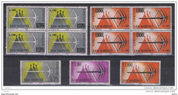 SAN  MARINO:  1965/66  EX. BALESTRA  -  5  S. CPL. N. -  SASS. 25/26 + 27/29 - Timbres Express