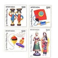 India 2010 Children's Day 4v Set Of Rs.5.00 Stamps MNH - Poppen