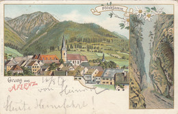 B9494) GRUSS Aus AFLENZ - Fölzklamm - Häuser Kirche - TOP LITHO 1897 ! - Alfenz