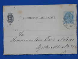 BH14 DANMARK  BELLE CARTE DOUBLE   ENTIER  RR  1884 ++A  COPPENHAGUE  +++AFF. INTERESSANT++ - Interi Postali