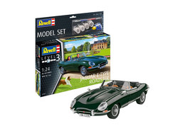 Revell - SET JAGUAR E-TYPE Type E Roadster + Peintures + Colle Maquette Kit Plastique Réf. 67687 Neuf NBO 1/24 - Cars