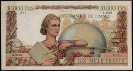 FRANCE 1951 BANKNOTES 10000 FRANK CATALOGE No 132c VF!! - 10 000 F 1945-1956 ''Génie Français''