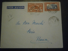 NOUVELLE CALDEONIE NEW CALDEONIA LETTRE COURRIER ENVELOPPE 151 POSTE AERIENNE PA40 NOUMEA AVION PLANE PARIS - Briefe U. Dokumente