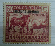 RUANDA - URUNDI:  1925  - N° 68 -CU   OBLI   SURCHARGE EN HAUT - Used Stamps