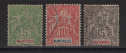 Martinique - N°44 à 46 - Obliteres - Cote 7€ - Used Stamps
