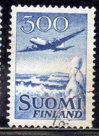 SUOMI FINLAND FINLANDIA FINLANDE 1950 AIR POST MAIL AIRMAIL DOUGLAS DC-6 OVER WINTER LANDSCAPE 300m USED USATO OBLITERE' - Used Stamps