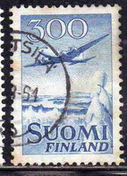 SUOMI FINLAND FINLANDIA FINLANDE 1950 AIR POST MAIL AIRMAIL DOUGLAS DC-6 OVER WINTER LANDSCAPE 300m USED USATO OBLITERE' - Used Stamps