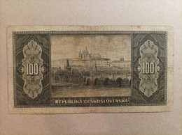 Billete De Checoslovaquia De 100 Korun, Año 1945 - Tsjechoslowakije