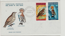 AFARS & ISSAS,OISEAUX -  / 1972 - PA 68 A 70 SUR 2 ENVELOPPES FDC - - Lettres & Documents