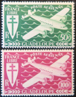 LP3844/493 - 1945 - COLONIES FRANÇAISES - GUADELOUPE - POSTE AERIENNE - SERIE COMPLETE - N°4 à 5 NEUFS** - Airmail