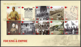 New Zealand 2014 First Day Cover FDC For King & Empire , Set 10 Stamps On Cover (**) - Briefe U. Dokumente