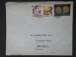 BH16 CONGO BELGE BELLE  LETTRE   1955  ELISABETHVILLE A  NEW YORK USA +6.50  +AFFRANCH.. INTERESSANT++ - Lettres & Documents