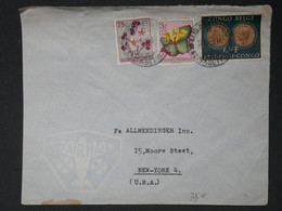 BH16 CONGO BELGE BELLE  LETTRE   1955  ELISABETHVILLE A  NEW YORK USA +6.50  +AFFRANCH.. INTERESSANT++ - Brieven En Documenten