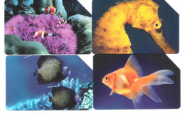4 Card Set - Italy - 1575 - 1578 Golden - L`atollo - Underwater Sea Life - Fish - Fisch - 31.12.04 - Only 30.000ex. - Pubbliche Tematiche