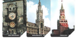 3 Cards - Italy - 1640 - 1642 Golden - Architettura Del Tempo - Moskau - Prag - Monaco - 31.12.2004  25.000 Ex. - Pubbliche Tematiche