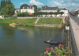 Chateauneuf-sur-Sarthe - Le Pont Avec Pêcheur - Chateauneuf Sur Sarthe