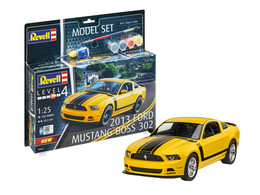 Revell - SET FORD MUSTANG BOSS 302 2013 + Peintures + Colle Maquette Kit Plastique Réf. 67652 Neuf 1/25 - Cars