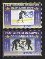 SEIRRA LEONE.....QUEEN ELIZABETH II...(1952-22..)...." 2002 .."...WINTER OLYMPICS, SALT LAKE CITY....SET OF 2....MH... - Inverno2002: Salt Lake City - Paralympic