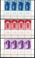 1157.ISRAEL 1953 NEW YEAR,HOLY ARKS #68-70 MNH STRIPS,VERY FINE AND VERY FRESH - Nuevos (con Tab)