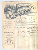 Fabrique De Peignes Et Tous Genres Fonderie De Cuivre Et D'aluminium Paul Malard à Tourcoing Nord Facture 1900 - Textilos & Vestidos