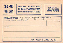Aa6863 - JAPAN - POSTAL HISTORY - PRISONER Of WAR POW Mail  - Proforma Letter - Franchigia Militare
