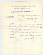 Manufacture De Tissus Nouveautés, Corsets Diederichs, Gilles & Cie à Ste Colombe Les Vienne Facture 1914 - Textile & Clothing