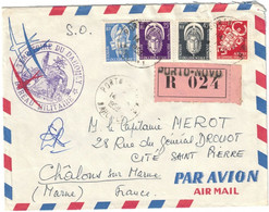 Dahomey - Porto-Novo - Bureau Militaire - Territoire Du Dahomey - Lettre Avion Recommandée Pour La France - 1959 - Briefe U. Dokumente