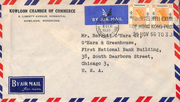 Aa6800 - HONG KONG - POSTAL HISTORY - AIRMAIL COVER From KOWLOON To The USA 1956 - Cartas & Documentos