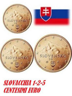 SLOVACCHIA   1-2-5  CENTESIMI EURO   FIOR DI CONIO     B.U. FROM ROLLS - Slovakia