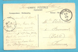 Kaart Stempel CHIMAY Op 17/08/1914 (Offensief W.O.I) - Zone Non Occupée