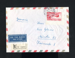 S893-SAN MARINO-AIRMAIL REGISTERED COVER SAN MARINO To MUNCHEN (germany) 1961.Enveloppe.Brief.Busta SAINT MARIN - Storia Postale