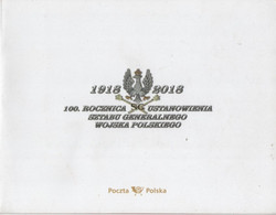 Poland Polska 2018 100th Anniversary Of The Establishment Of The General Staff Of The Polish Army, Post Cards X2 Booklet - Postzegelboekjes